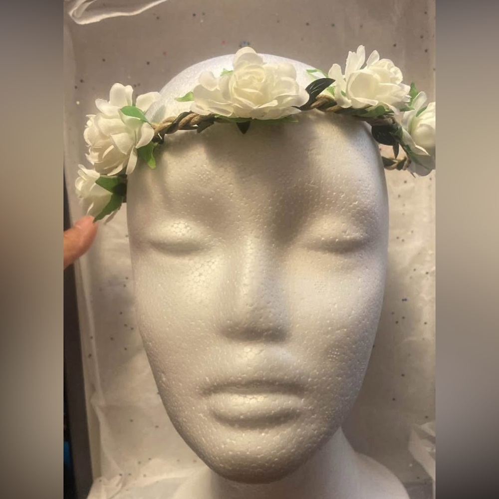Girls Floral White Headband
